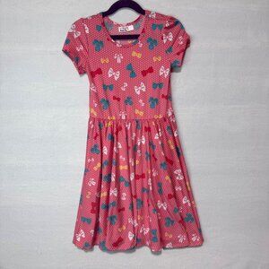 Dotdotsmile Dress Size 7 Short Sleeves Bow Print New with Tags